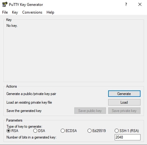 PuTTY Key Generator